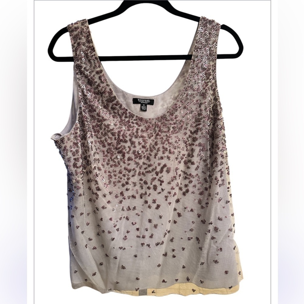 Vintage Plus Size EMANUEL Emanuel Ungaro Woman Embellished Top - Picture 2 of 8